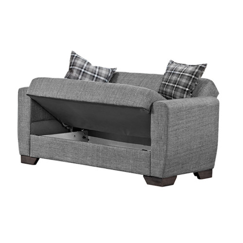 2 seater sofa bed Magnus DIOMMI fabric grey 154x78x80cm