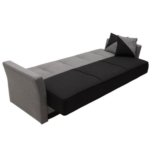 3 seater sofa-bed Lorena DIOMMI fabric black-gray 220x87x88cm 3 seater sofa-bed Lorena DIOMMI fabric black-gray 220x87x88cm