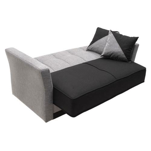 2 seater sofa bed Lorena DIOMMI fabric black-gray 150x85x89cm