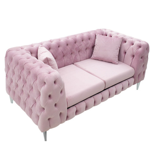 2 seater sofa Irina DIOMMI type Chesterfield velvet pink 170x86x82cm 2 seater sofa Irina DIOMMI type Chesterfield velvet pink 170x86x82cm