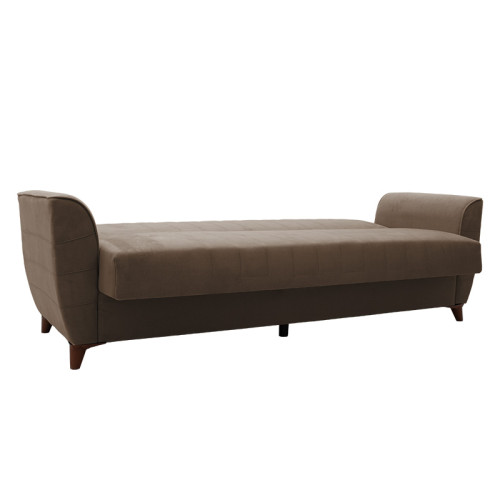 3 seater sofa-bed Kiren DIOMMI velvet fabric brown 222x80x85cm