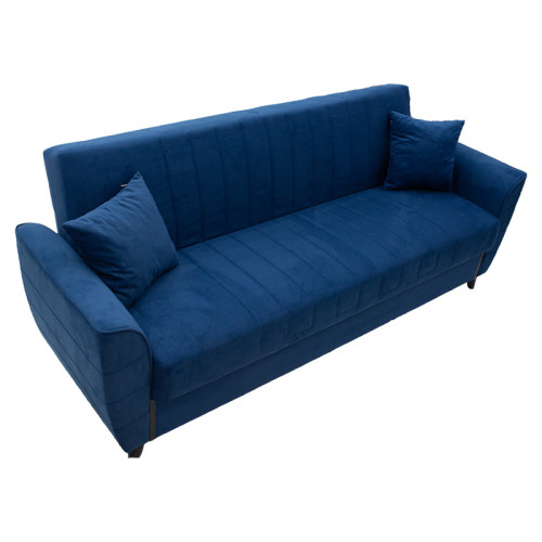 3 seater sofa-bed Kiren DIOMMI velvet fabric blue 222x80x85cm 3 seater sofa-bed Kiren DIOMMI velvet fabric blue 222x80x85cm