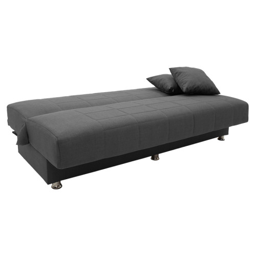 3 seater sofa-bed Meliora DIOMMI velvet fabric black 190x83x85cm