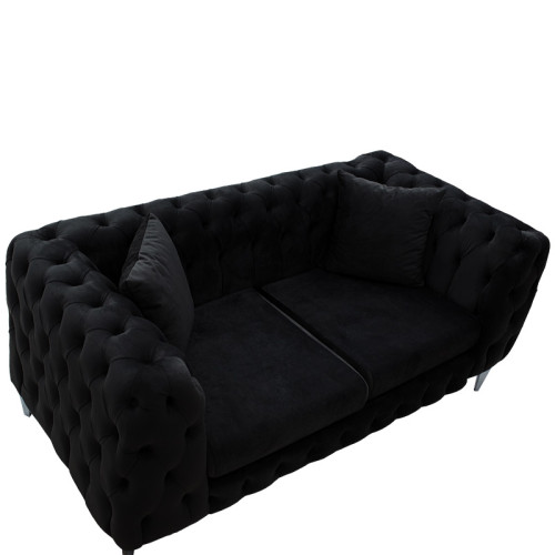 2 seater sofa Irina DIOMMI  type Chesterfield velvet black 170x86x82cm 2 seater sofa Irina DIOMMI  type Chesterfield velvet black 170x86x82cm