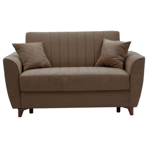 2 seater sofa bed Kiren DIOMMI velvet brown 154.5x80x85cm