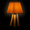 Table lamp PWL-1073 DIOMMI Ε27 ecru-walnut D22x33cm