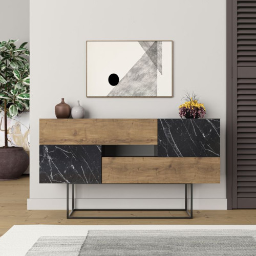 Buffet Roberta 145x40x82 walnut/black marble DIOMMI 119-001104 Buffet Roberta 145x40x82 walnut/black marble DIOMMI 119-001104