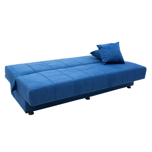 3 seater sofa-bed Meliora DIOMMI velvet fabric blue 190x83x85cm