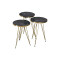 Side tables Sebastian DIOMMI set of 3 pieces black marble-golden