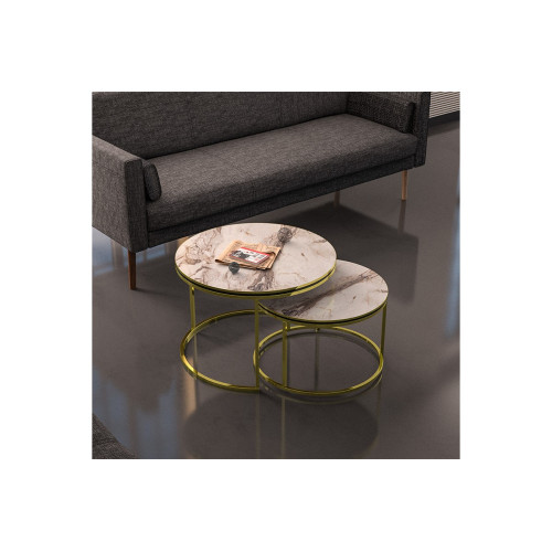Coffee tables October large table 70x70x50cm marble-gold DIOMMI 120-000347 Coffee tables October large table 70x70x50cm marble-gold DIOMMI 120-000347