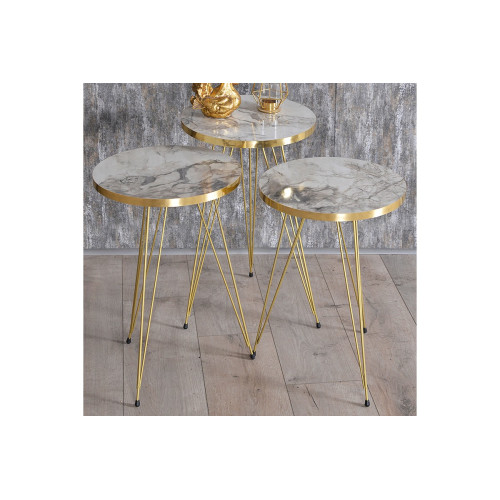 Coffee tables Sebastian 34x34x55 grey/marble DIOMMI 120-000344 Coffee tables Sebastian 34x34x55 grey/marble DIOMMI 120-000344