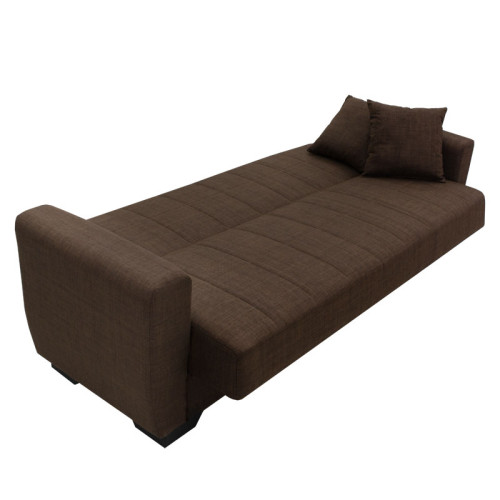 3 seater sofa-bed Magnus pakoworld fabric brown 217x78x80cm 3 seater sofa-bed Magnus pakoworld fabric brown 217x78x80cm