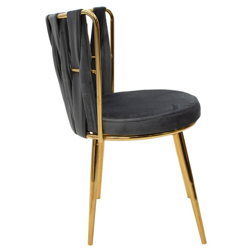 Chair Adele pakoworld velvet grey-golden legs