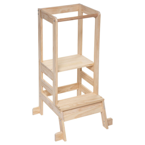 Children s observation tower Montessori pakoworld natural 51x51x90cm