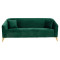 3 seater sofa Pax pakoworld with velvet in dark green color 199x77x82cm