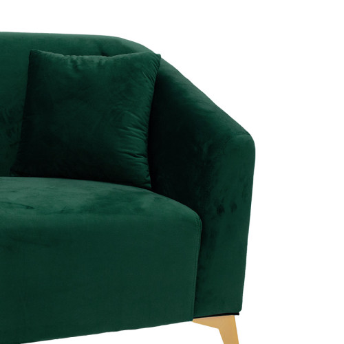 3 seater sofa Pax pakoworld with velvet in dark green color 199x77x82cm 3 seater sofa Pax pakoworld with velvet in dark green color 199x77x82cm