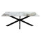Dinning table Bethan pakoworld stone-glass white marble- metal black leg design 180x90x75cm
