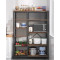 Floor shelf unit Leena pakoworld metallic in dark oak-black color 80x30x142cm