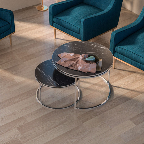 Coffee tables October large table 70x70x50 black marble-silver DIOMMI 120-000350 Coffee tables October large table 70x70x50 black marble-silver DIOMMI 120-000350