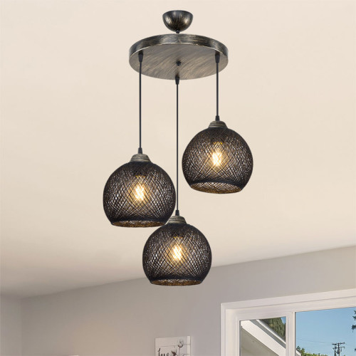 Ceiling light PWL-1121 pakoworld Ε27 black-bronze D40x80cm Ceiling light PWL-1121 pakoworld Ε27 black-bronze D40x80cm