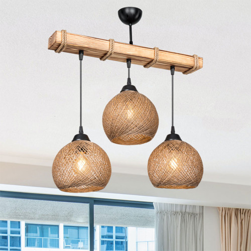 Ceiling light PWL-1120 pakoworld Ε27 walnut-beige 50x18x63cm Ceiling light PWL-1120 pakoworld Ε27 walnut-beige 50x18x63cm