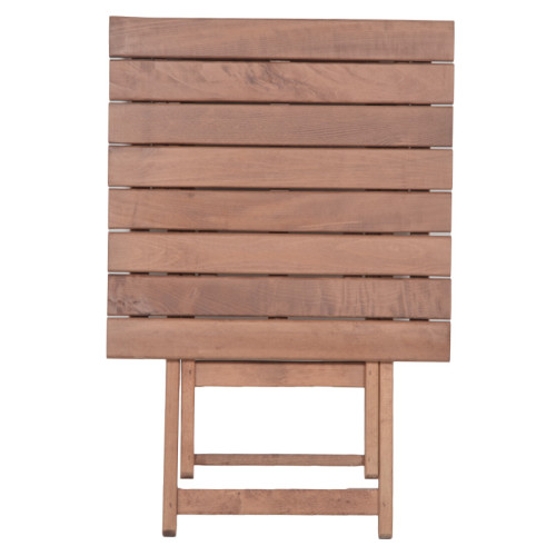 Garden dining table Retto set of 3 pieces solid beech wood walnut-light green 70x70x71cm