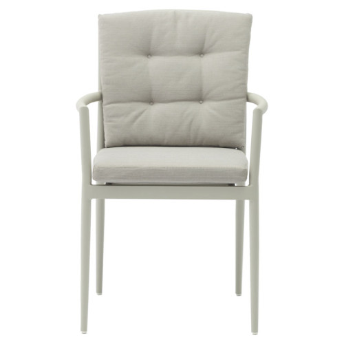 Garden armchair Moritz pakoworld aluminum gray-textilene gray-beige cushion