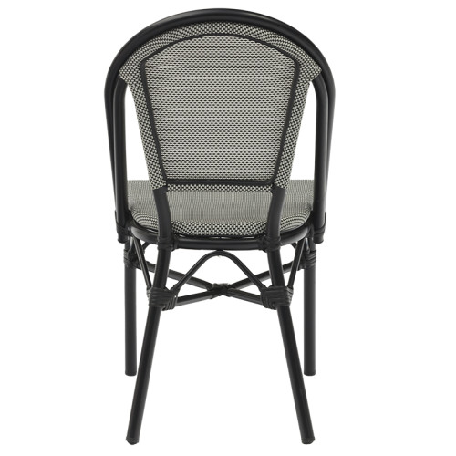 Garden chair Paris pakoworld aluminum black-textilene black and white