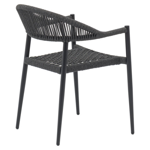 Garden armchair Freiburg pakoworld aluminum dark grey-PP grey