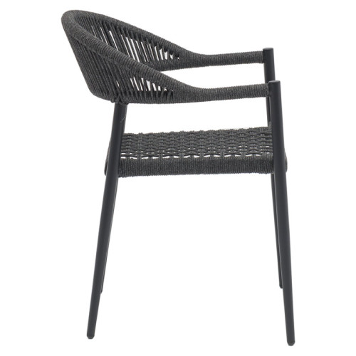 Garden armchair Freiburg pakoworld aluminum dark grey-PP grey