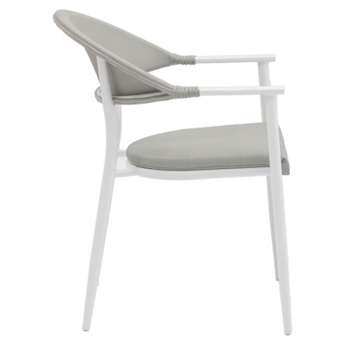 Garden armchair Pino pakoworld aluminum white-textilene gray