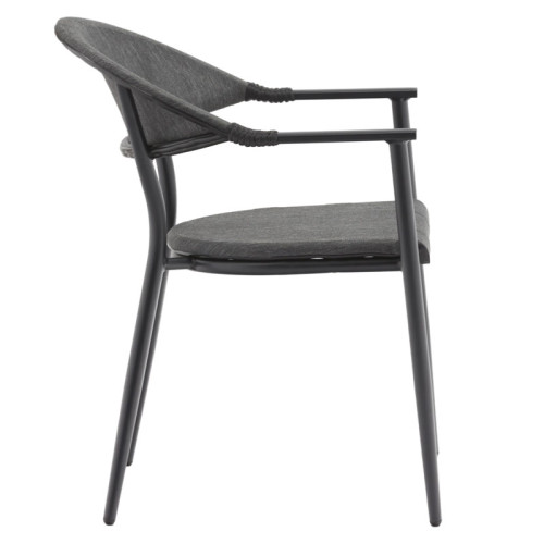 Garden armchair Pino pakoworld aluminum black-black textilene