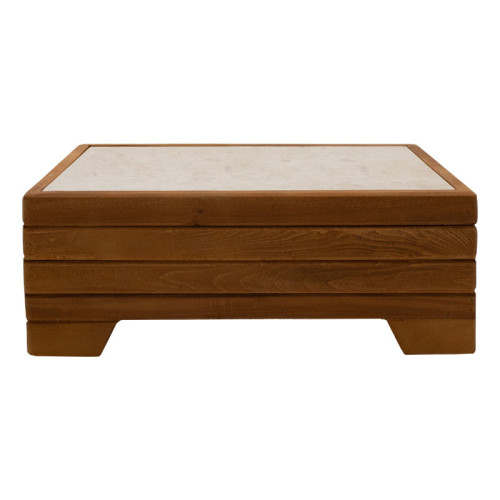 Table stand Otis pakoworld beech wood walnut-marble white  40x57x22cm