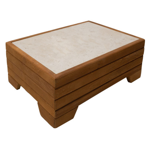 Table stand Otis pakoworld beech wood walnut-marble white  40x57x22cm