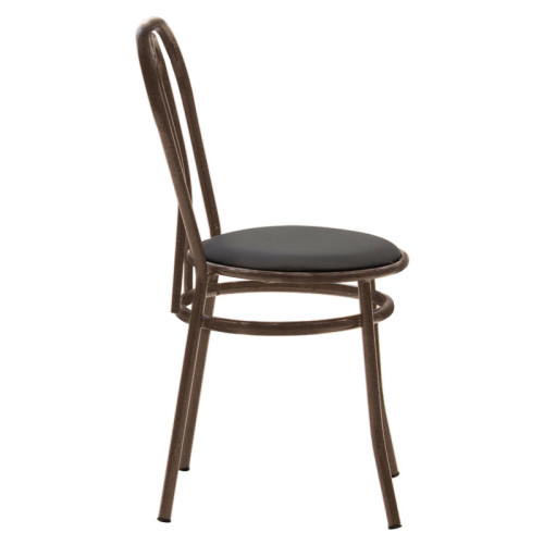 Стол Vienna 40х47х85 черен/кафяв метал DIOMMI 243-000038