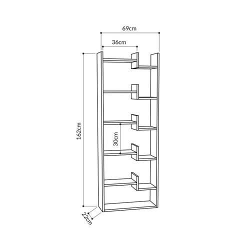Библиотека Oppa 61x22x162 натурален/бял DIOMMI 119-001139 Библиотека Oppa 61x22x162 натурален/бял DIOMMI 119-001139
