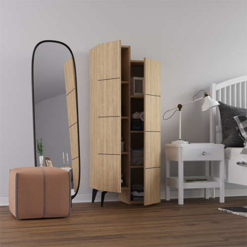 Multipurpose cabinet Romane cabinet pakoworld natural 62.2x37.4x155.4cm Multipurpose cabinet Romane cabinet pakoworld natural 62.2x37.4x155.4cm
