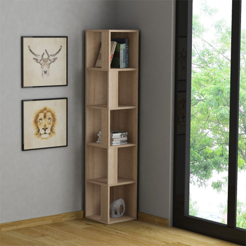 Corner bookcase Raphael pakoworld natural 31.5x31.5x159cm