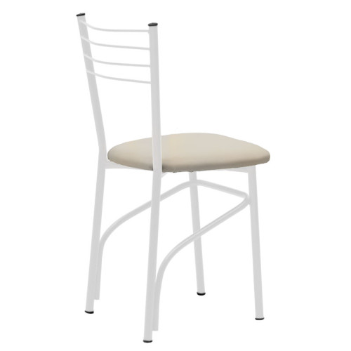 Chair Sasi pakoworld pu ecru-metal white