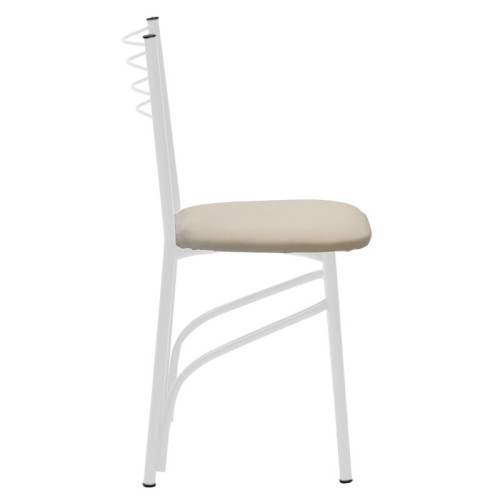 Chair Sasi pakoworld pu ecru-metal white
