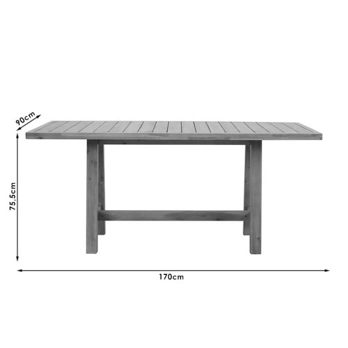 Dinner table Malibu pakoworld natural acacia wood 170x90x75.5cm