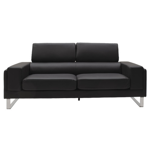 3 seater sofa Shea pakoworld PU black-inox 198x80x87cm