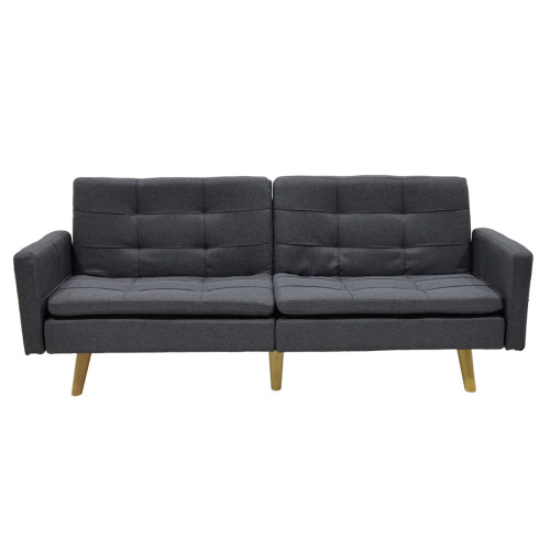 3 seater sofa-bed Flexible pakoworld fabric dark grey 198x87x76 3 seater sofa-bed Flexible pakoworld fabric dark grey 198x87x76