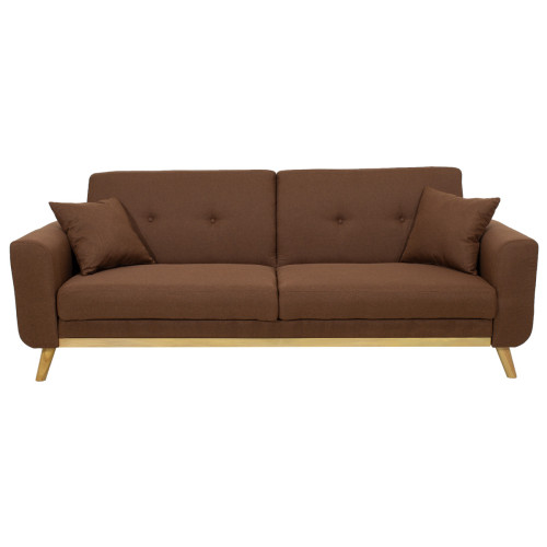Carmelo sofa bed - brown fabric 214x80x86 cm