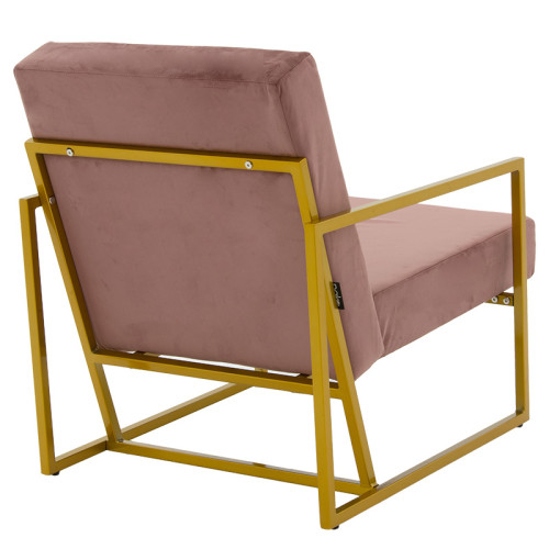 Armchair Evelyn pakoworld velvet rotten apple-golden 62x73x75cm