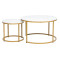 Coffee tables Severin pakoworld set 2pcs white marble-golden