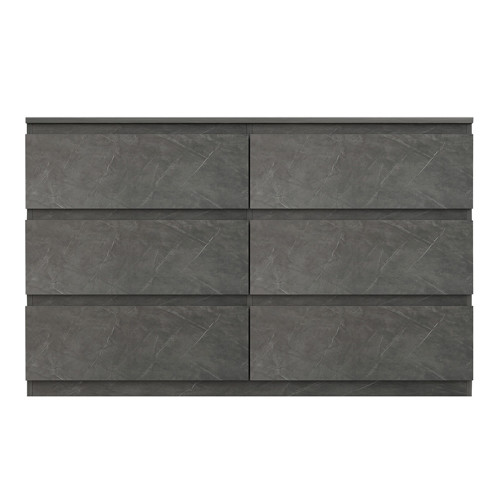 Chest of drawers Cindy pakoworld 6 drawers marble gray 120x40x75cm