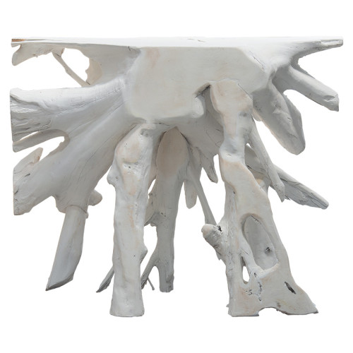 Console Lyle pakoworld handmade solid wood white 100x38x80cm