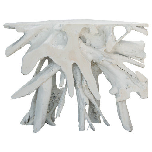 Console Lyle pakoworld handmade solid wood white 100x38x80cm