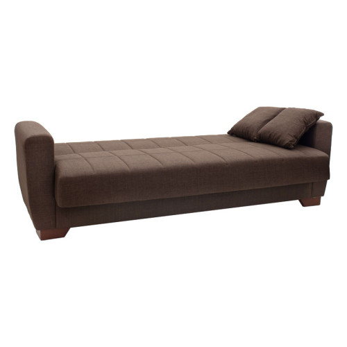 3 seater sofa-bed Beverly pakoworld fabric brown 213x80x78cm